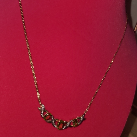 10K Gold Gemstone Necklace - Picture 4 of 9
